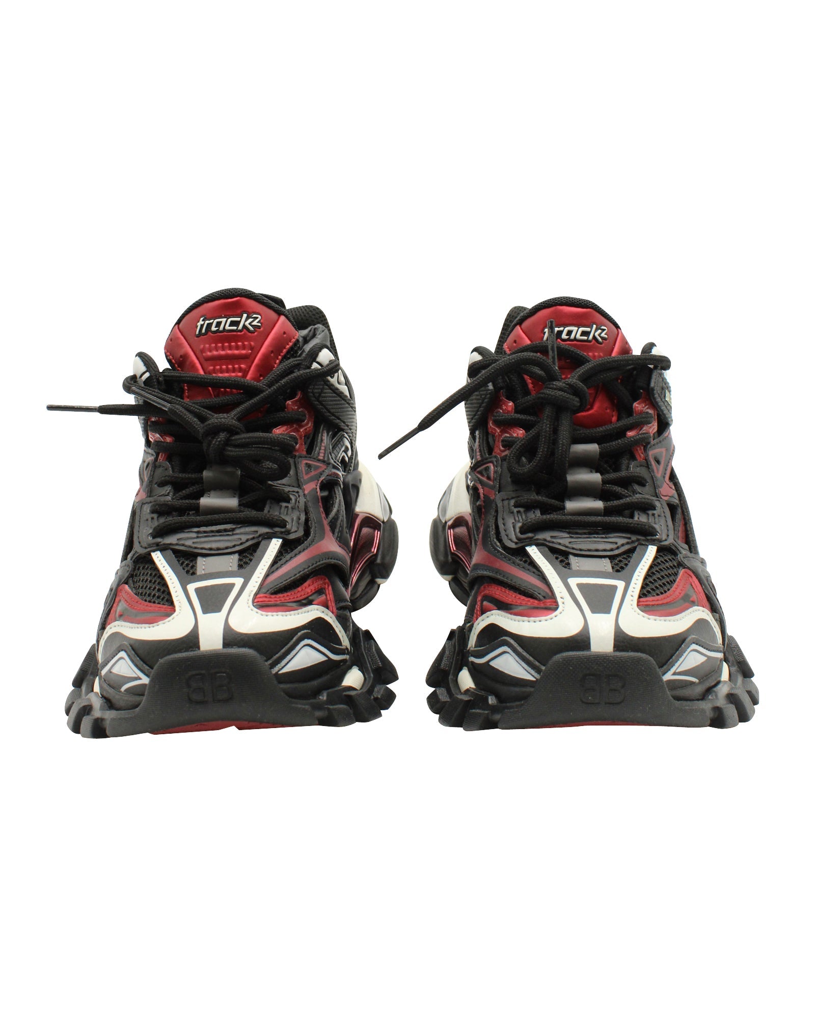 Women's Balenciaga Track 2. Sneakers in Black/Red Nylon