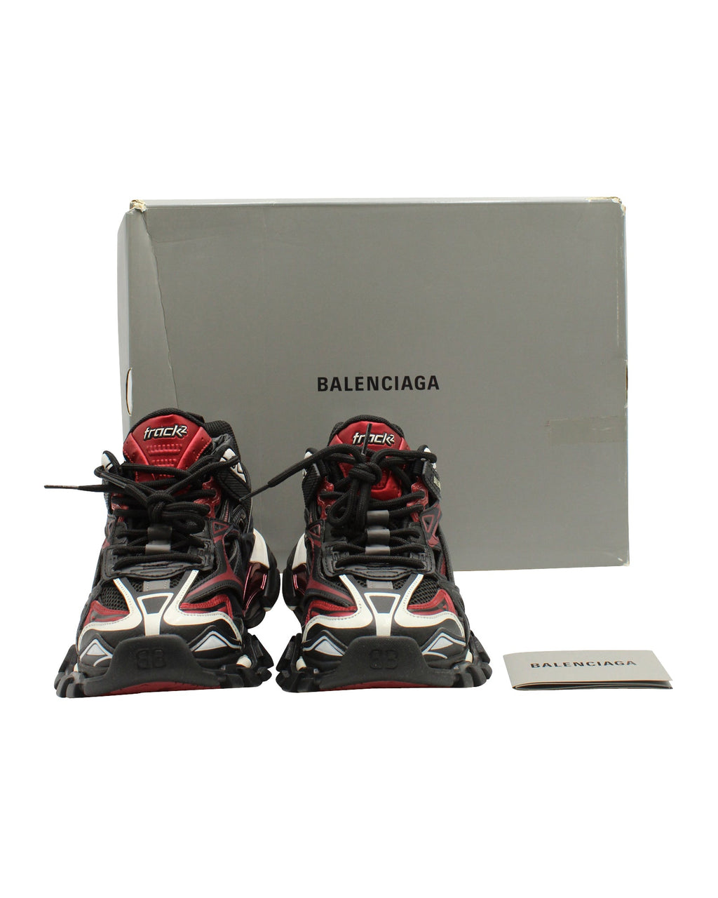 Women's Balenciaga Track 2. Sneakers in Black/Red Nylon