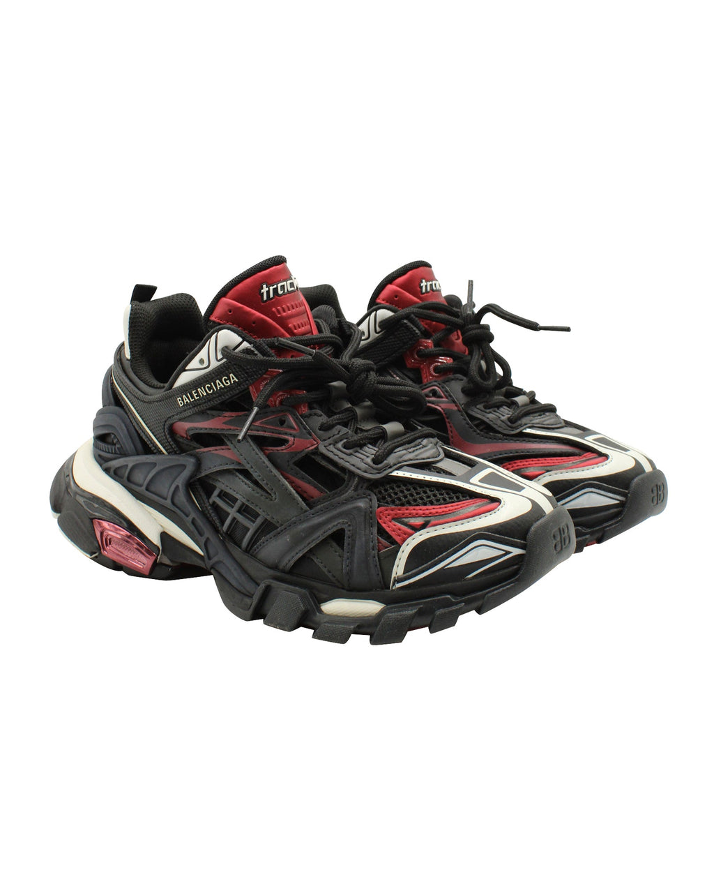 Women's Balenciaga Track 2. Sneakers in Black/Red Nylon