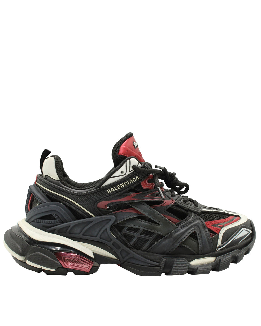 Women's Balenciaga Track 2. Sneakers in Black/Red Nylon