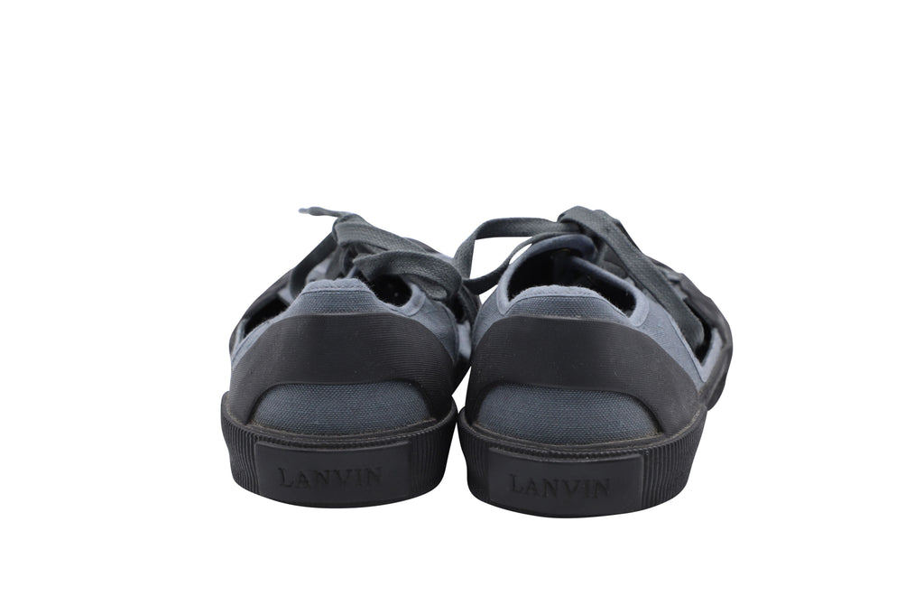 Lanvin Open Low-top Sneakers in Grey Canvas