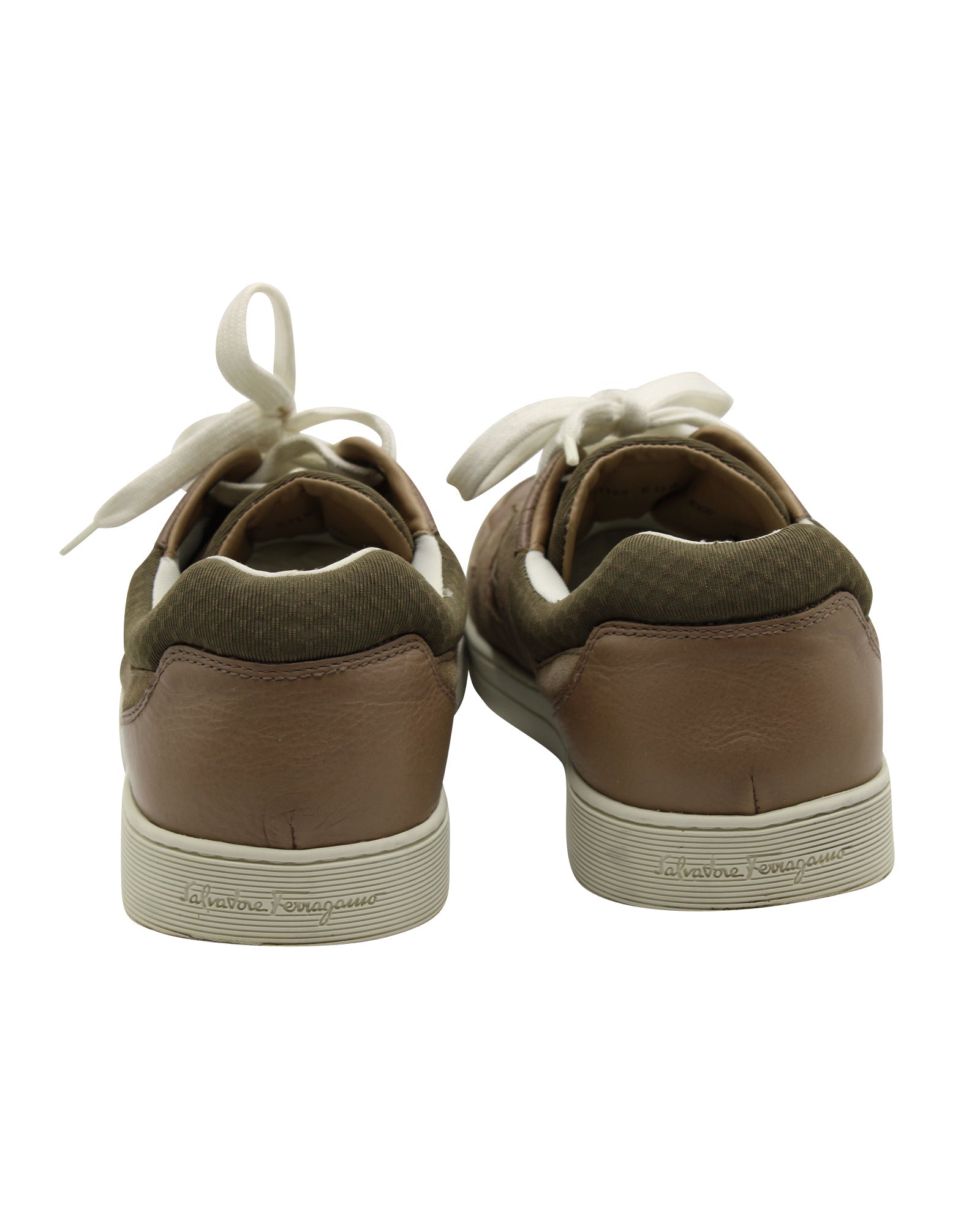 Salvatore Ferragamo Two-Toned Sneakers in Brown Suede