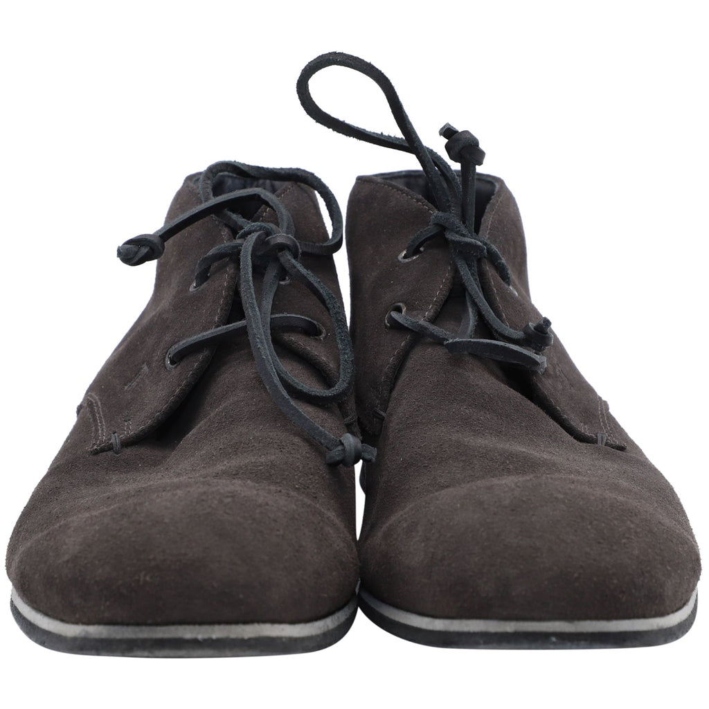 Men's Tod's Lace-up Desert Boots in Dark Brown Suede