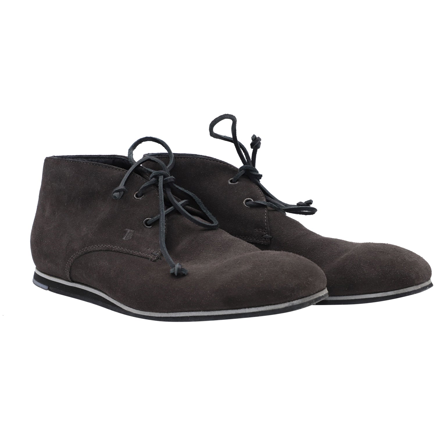 Men's Tod's Lace-up Desert Boots in Dark Brown Suede