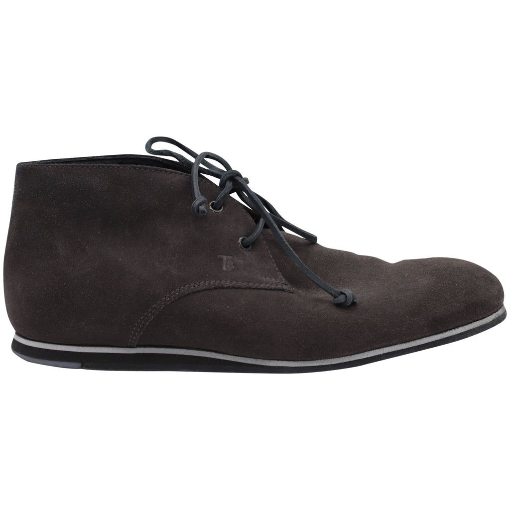 Men's Tod's Lace-up Desert Boots in Dark Brown Suede