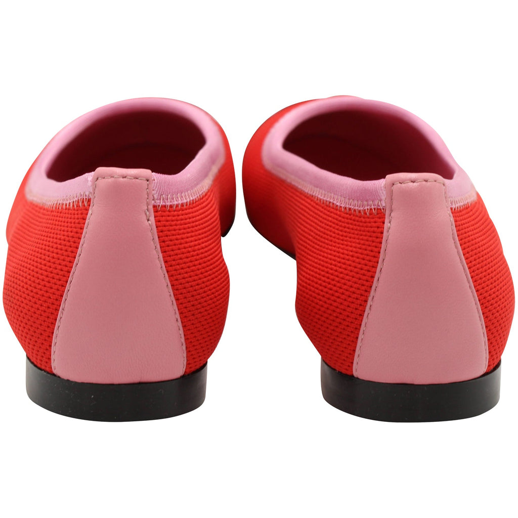 Women's Salvatore Ferragamo Varina Bow-accent Embroidery Knit Ballet Flats in Polyester