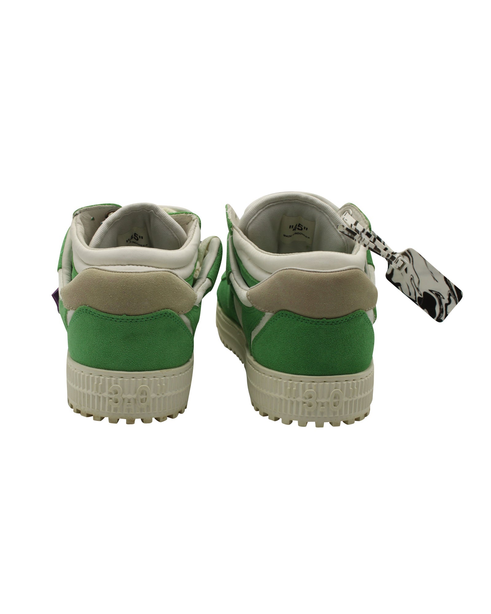 Men's Off-White c/o Virgil Abloh Off "Green" Court Low Sneakers in Multicolor Suede