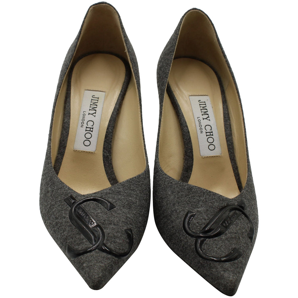 Women's Jimmy Choo Love Decollete Pumps in Grey Wool