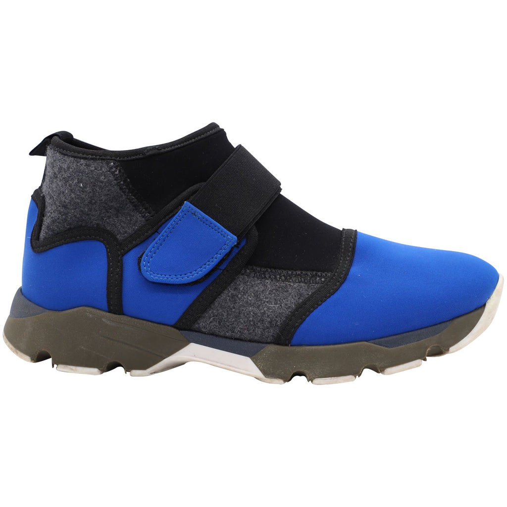 Women's Marni Stretch Fabric Sock Velcro Sneakers in Blue Neoprene
