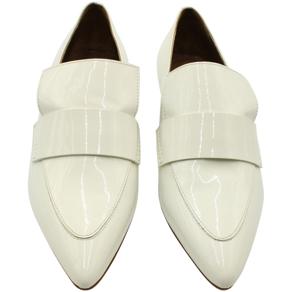 Hermes Loafers in White Patent Leather