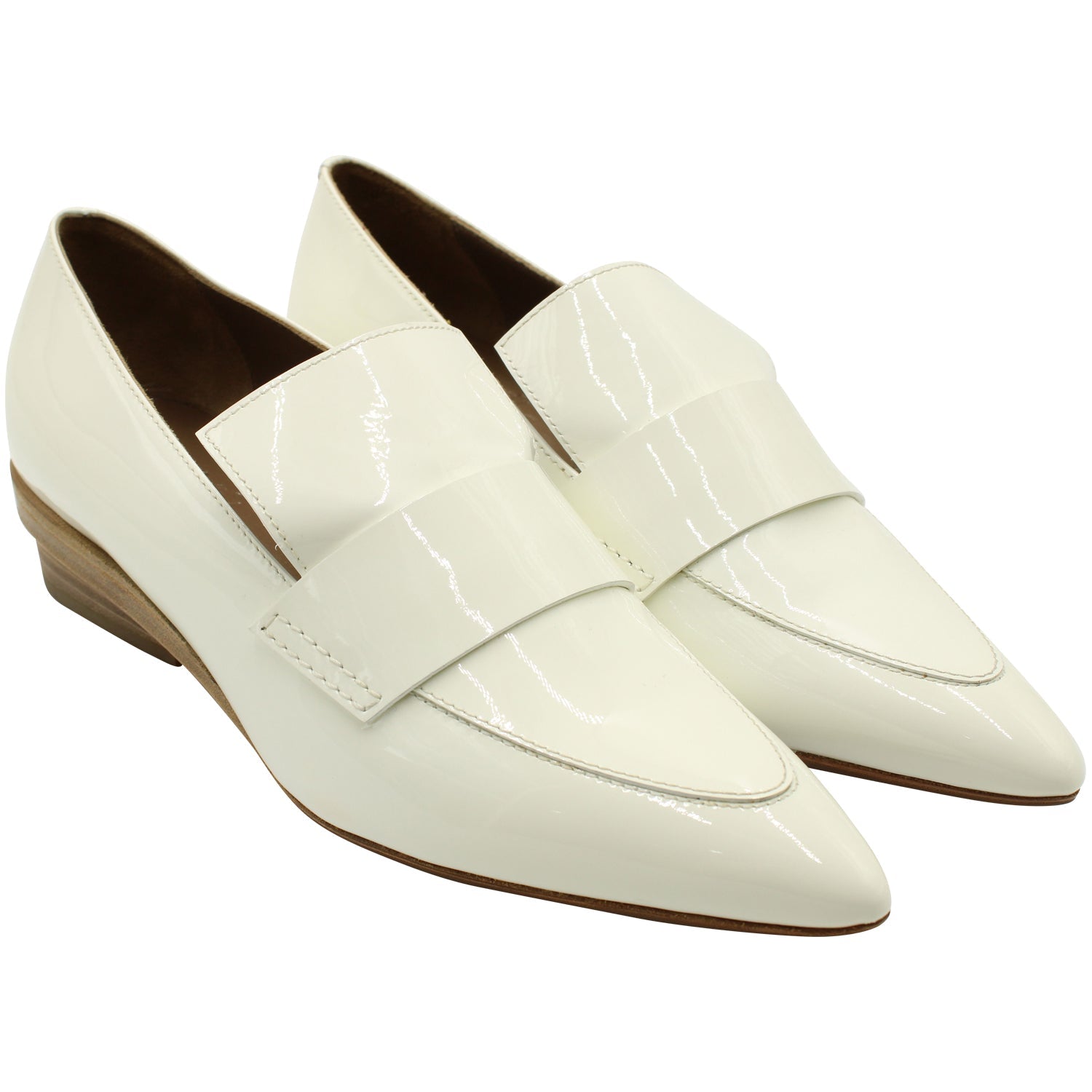 Hermes Loafers in White Patent Leather