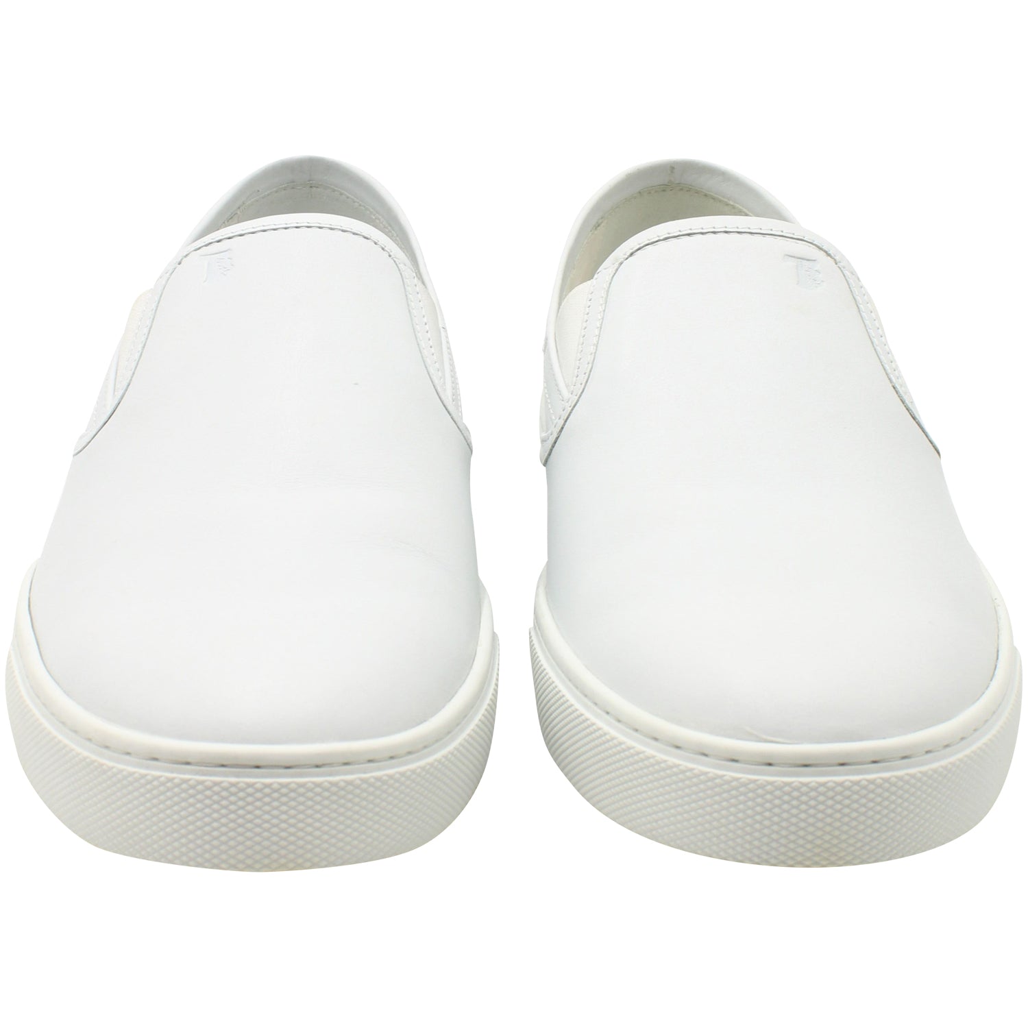 Men's Tods Pantofola Slip-on Loafers in White Leather