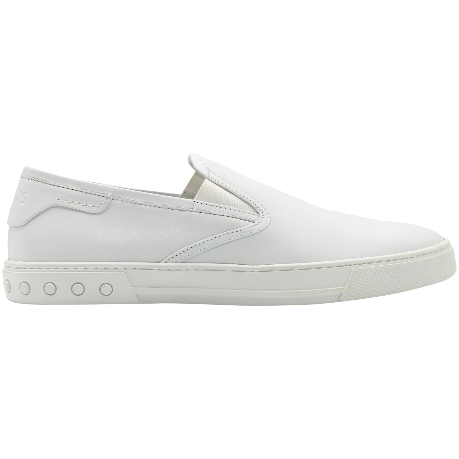 Men's Tods Pantofola Slip-on Loafers in White Leather