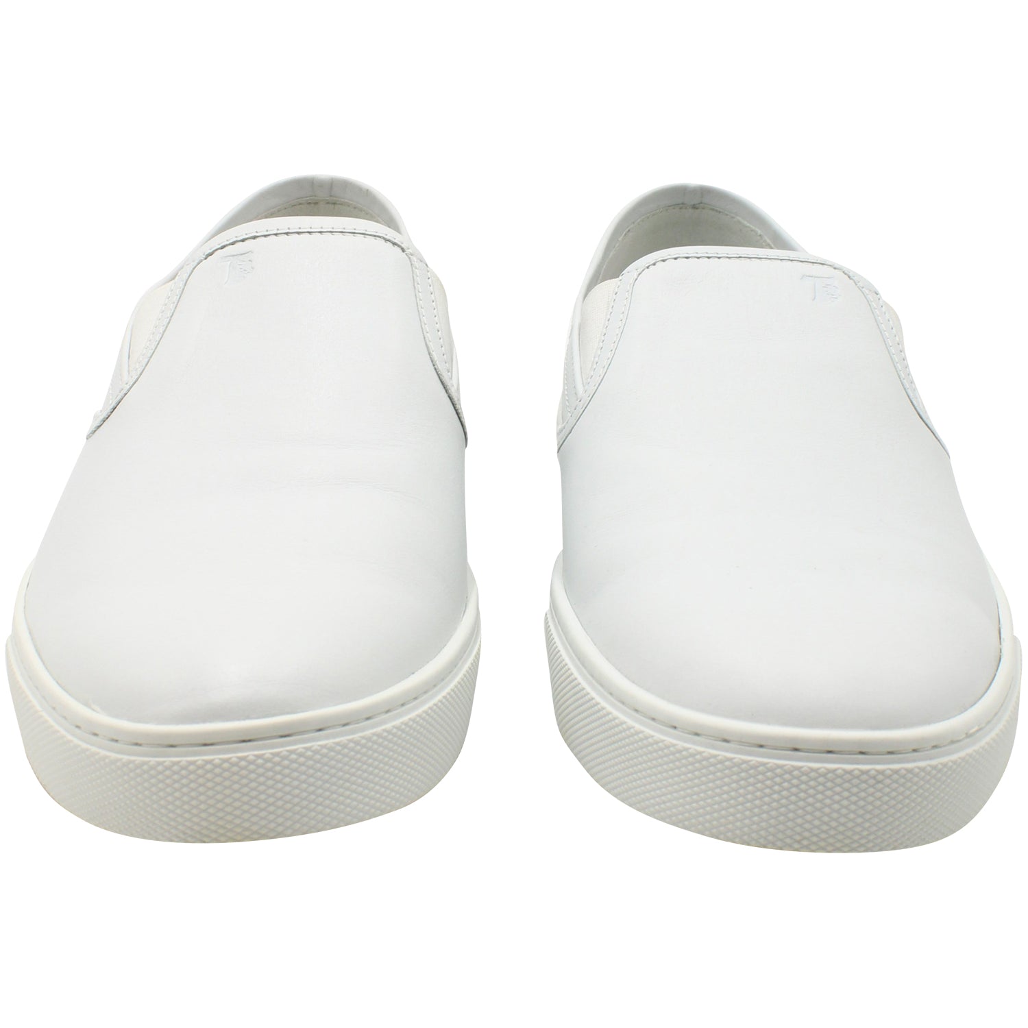 Men's Tods Pantofola Slip-on Loafers in White Leather