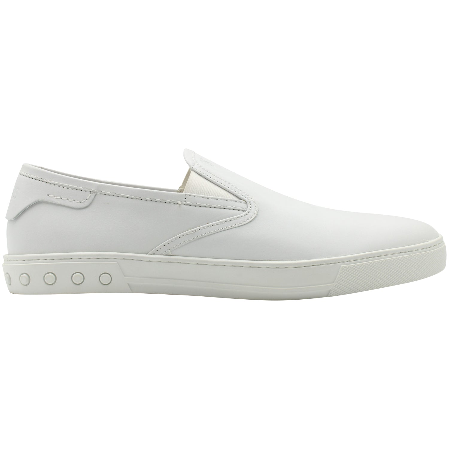 Men's Tods Pantofola Slip-on Loafers in White Leather
