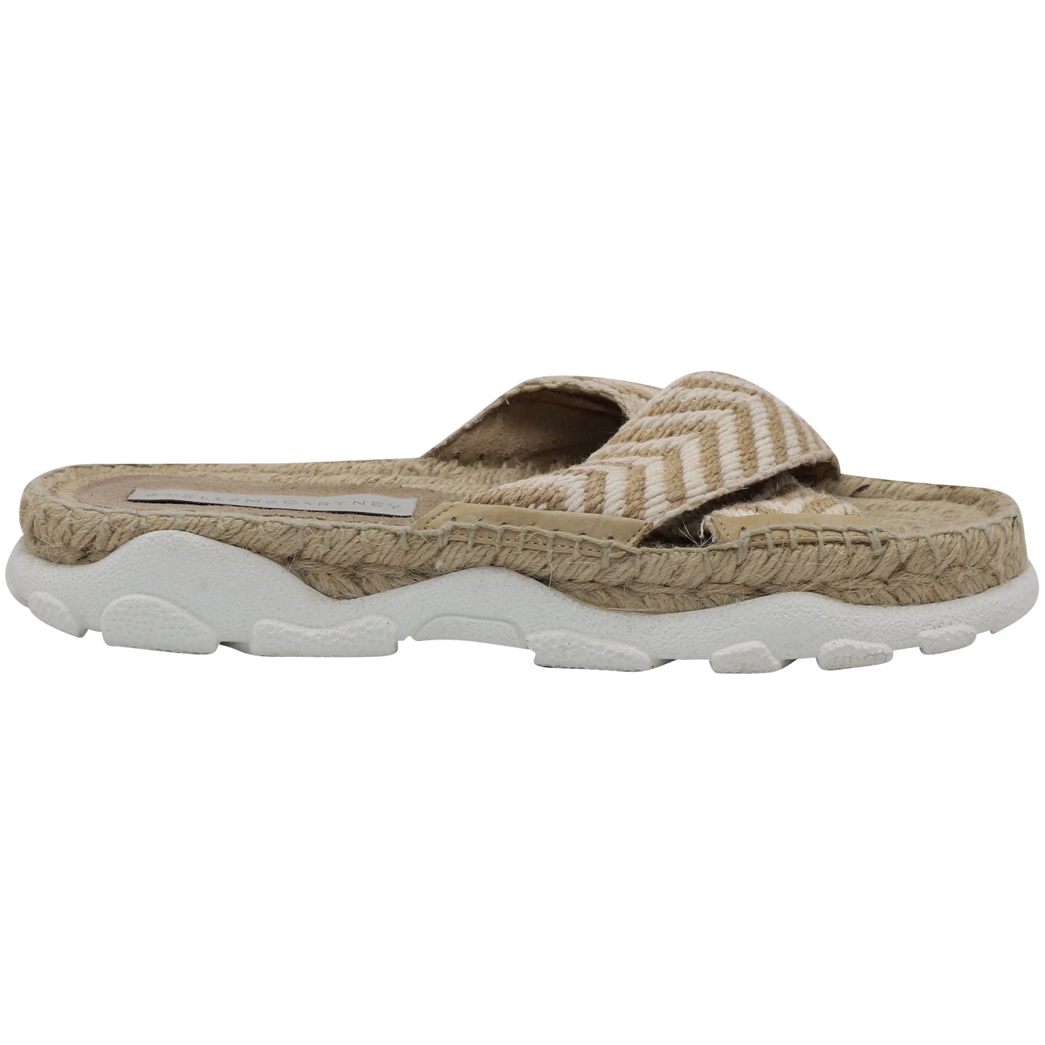 Women's Stella McCartney Woven-Rope Espadrille Slides in Beige Jute