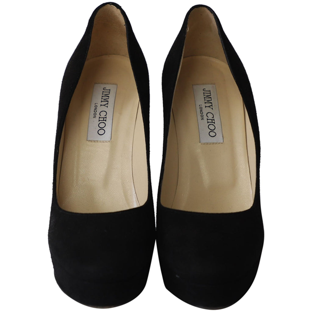 Women's Jimmy Choo Cosmic Platform Pumps in Black Suede
