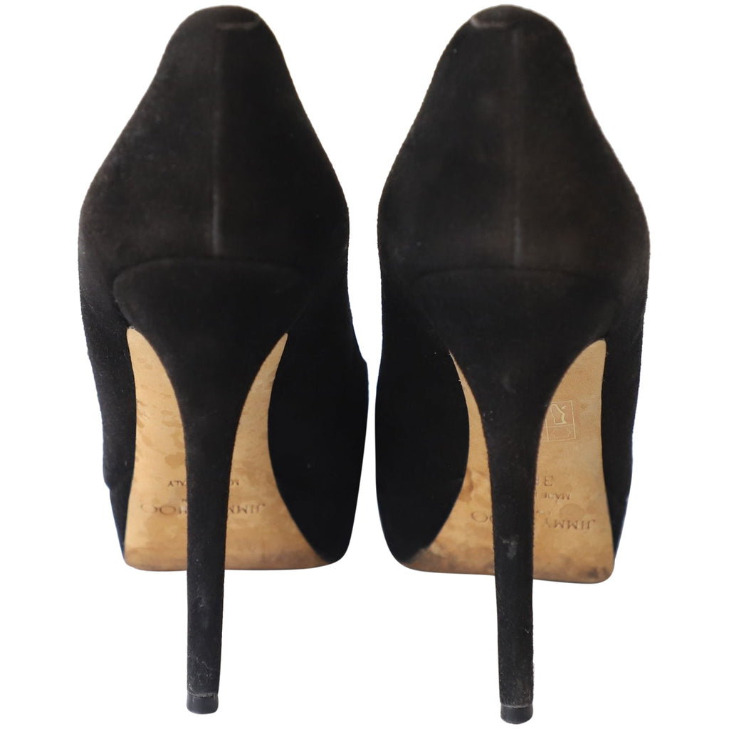 Women's Jimmy Choo Cosmic Platform Pumps in Black Suede