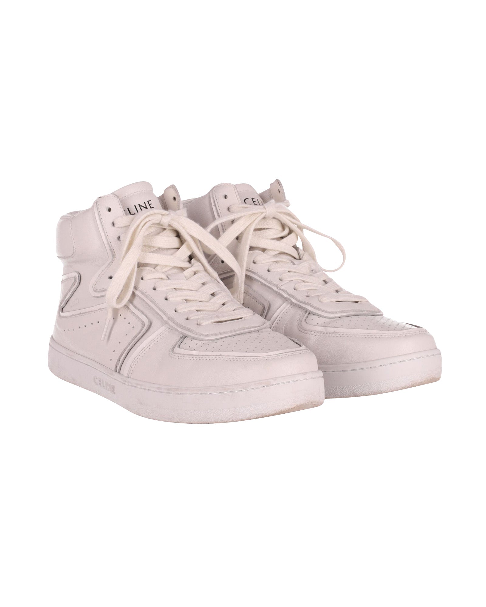 Celine Z High-Top Sneakers in White Leather