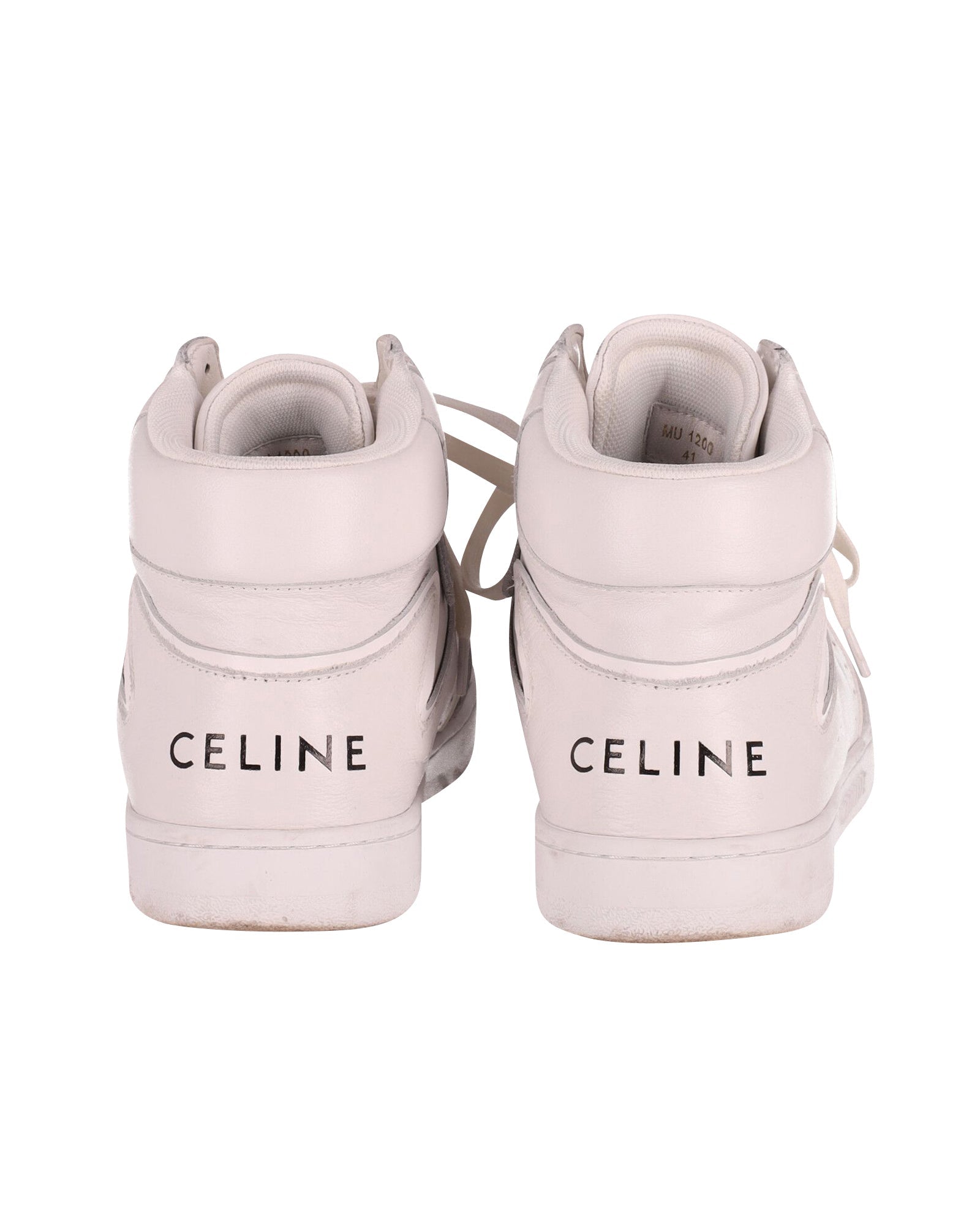Celine Z High-Top Sneakers in White Leather