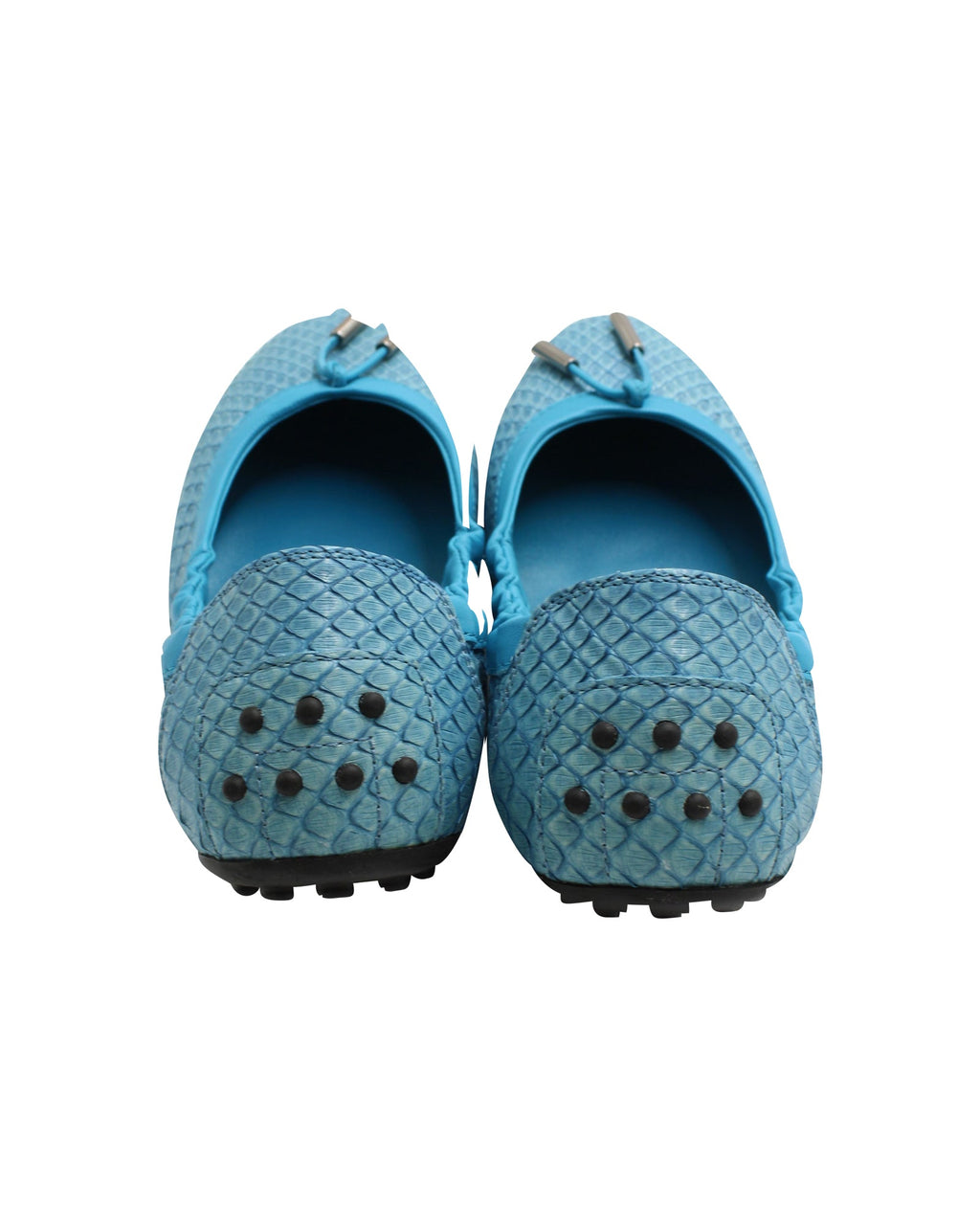 Women's Tod's Ballerina Dee Laccetto Flats in Light Blue Leather