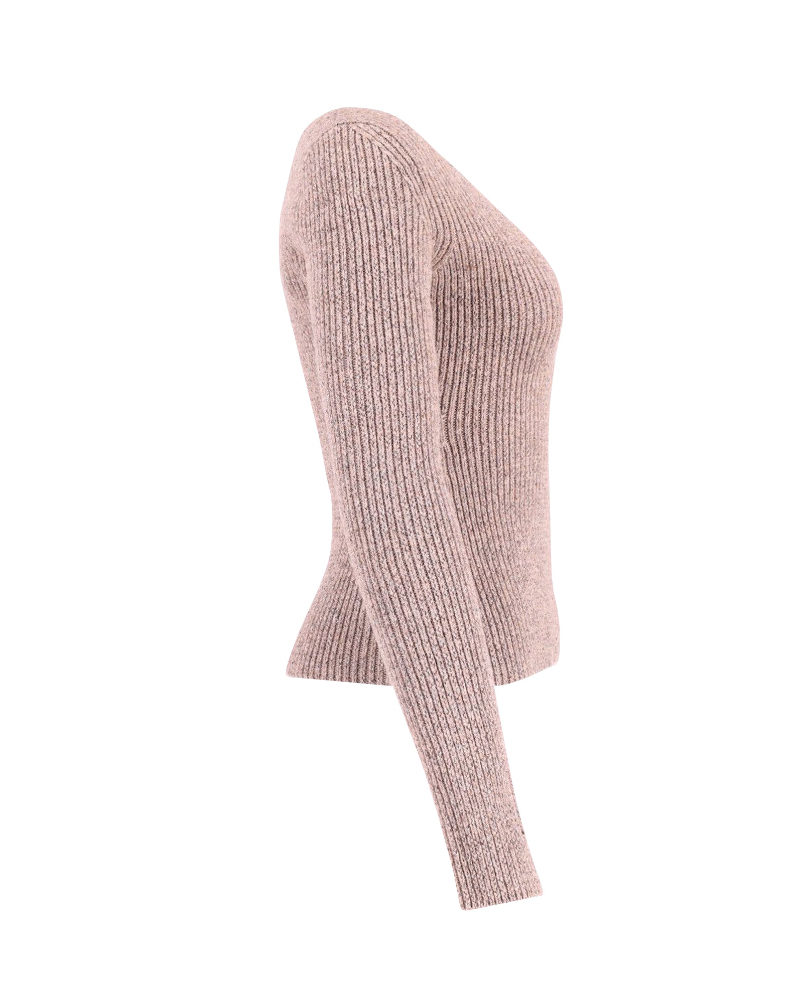 Balenciaga Sweetheart Neck Knitted Top in Beige Wool