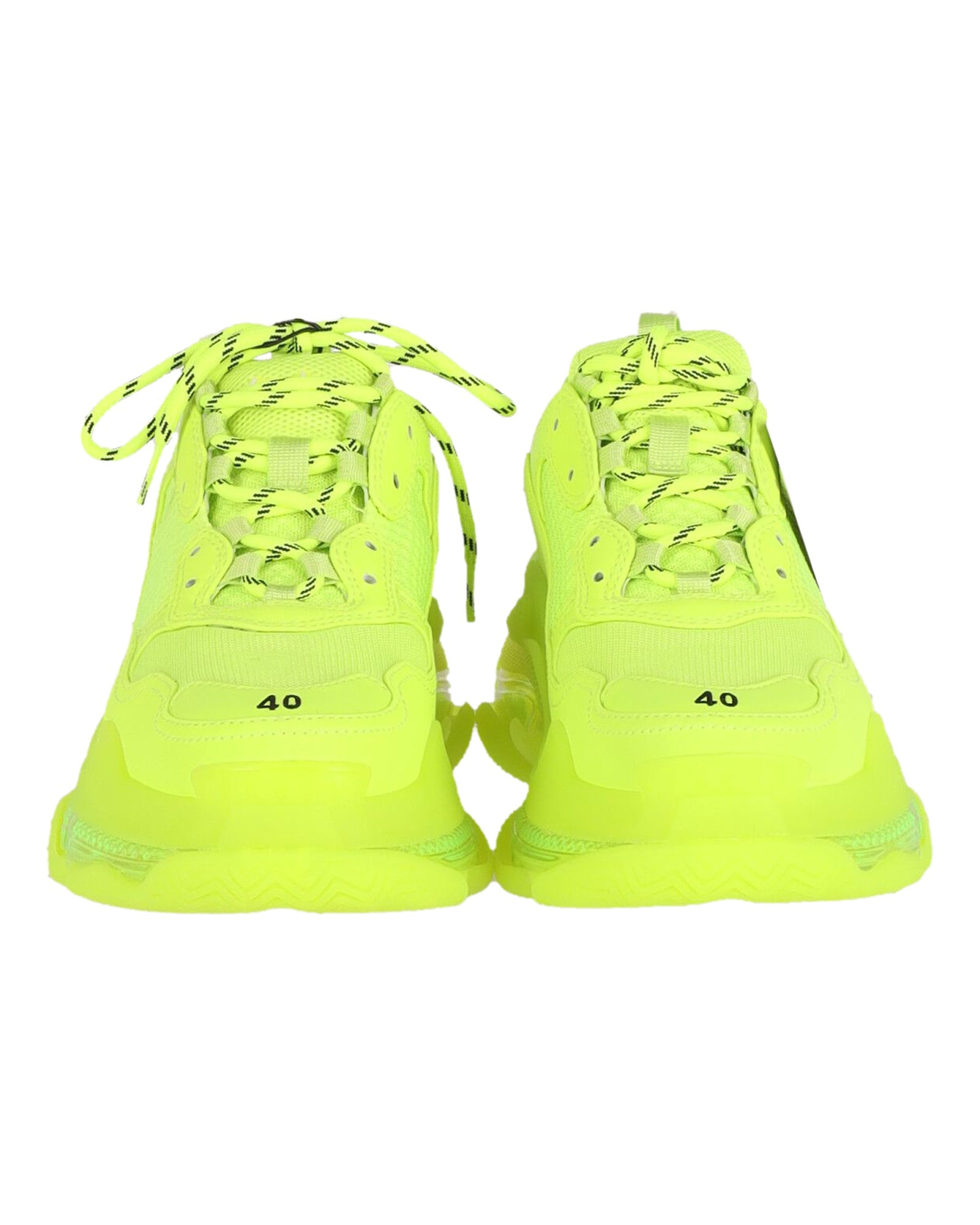 Men's Balenciaga Triple S Sneaker in Fluo Yellow Nylon Mesh