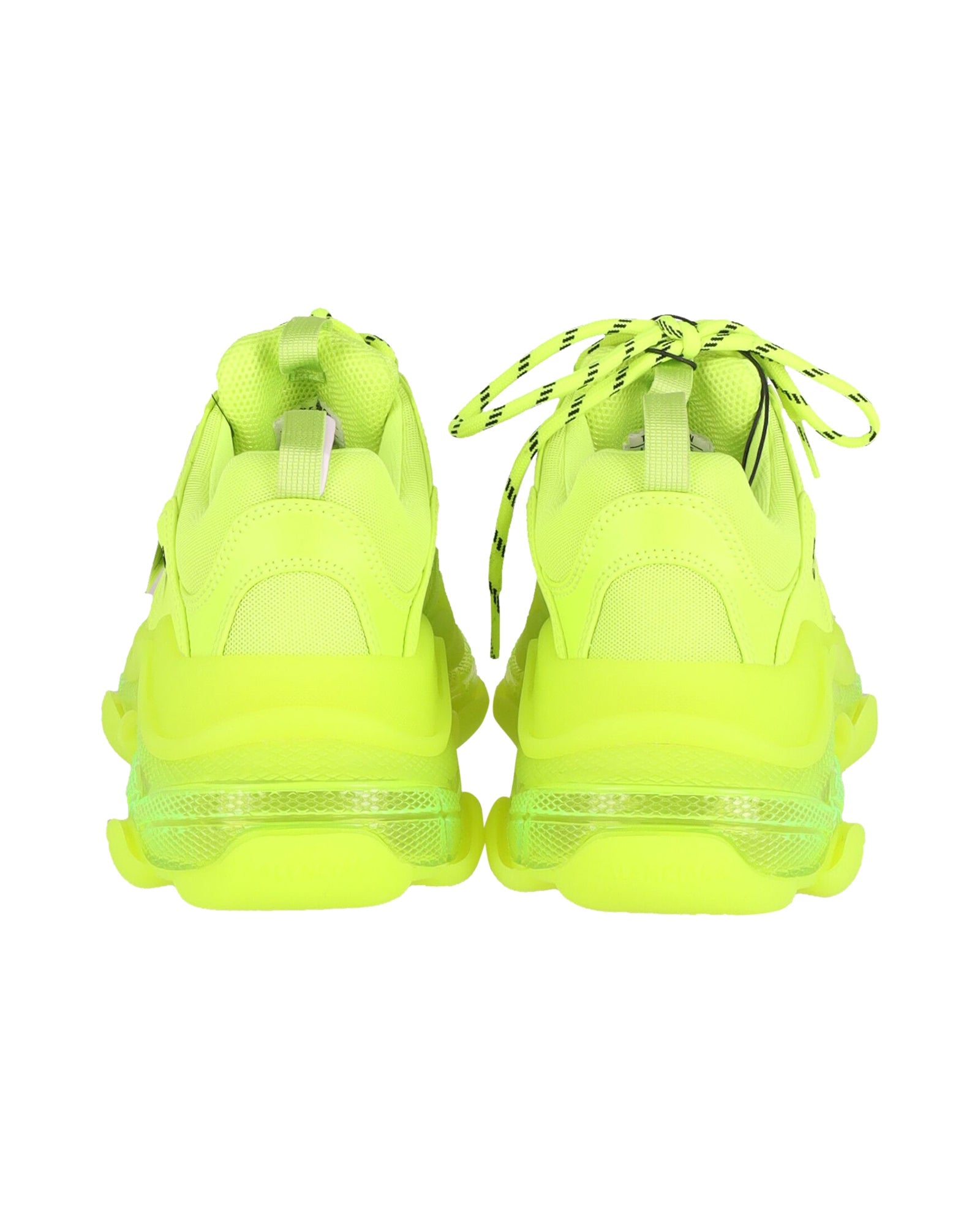 Men's Balenciaga Triple S Sneaker in Fluo Yellow Nylon Mesh