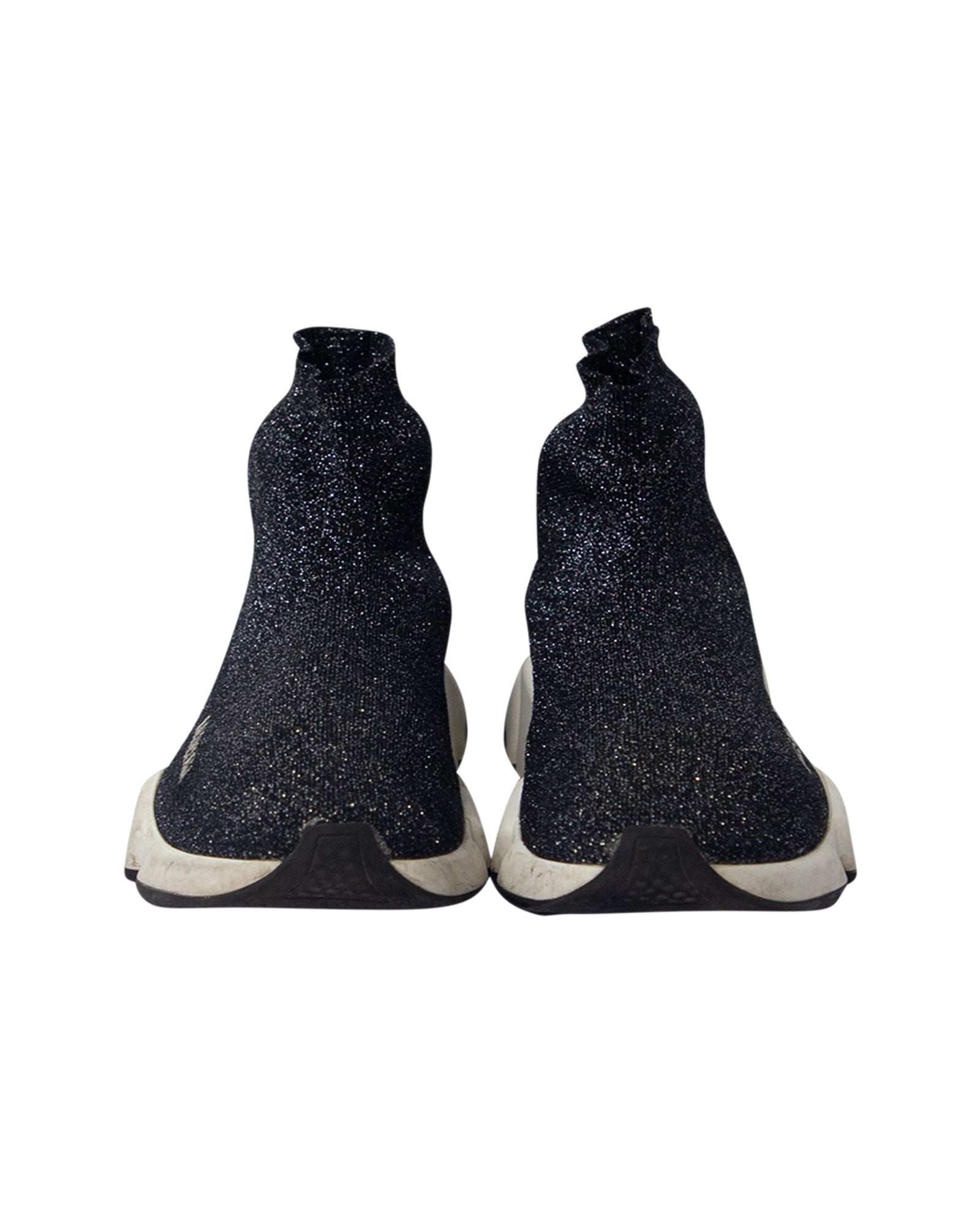 Women's Balenciaga Glitter Speed Trainers in Black Viscose