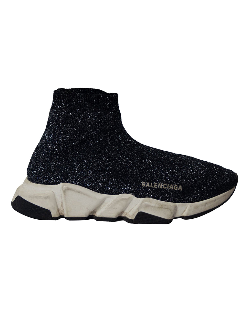 Women's Balenciaga Glitter Speed Trainers in Black Viscose