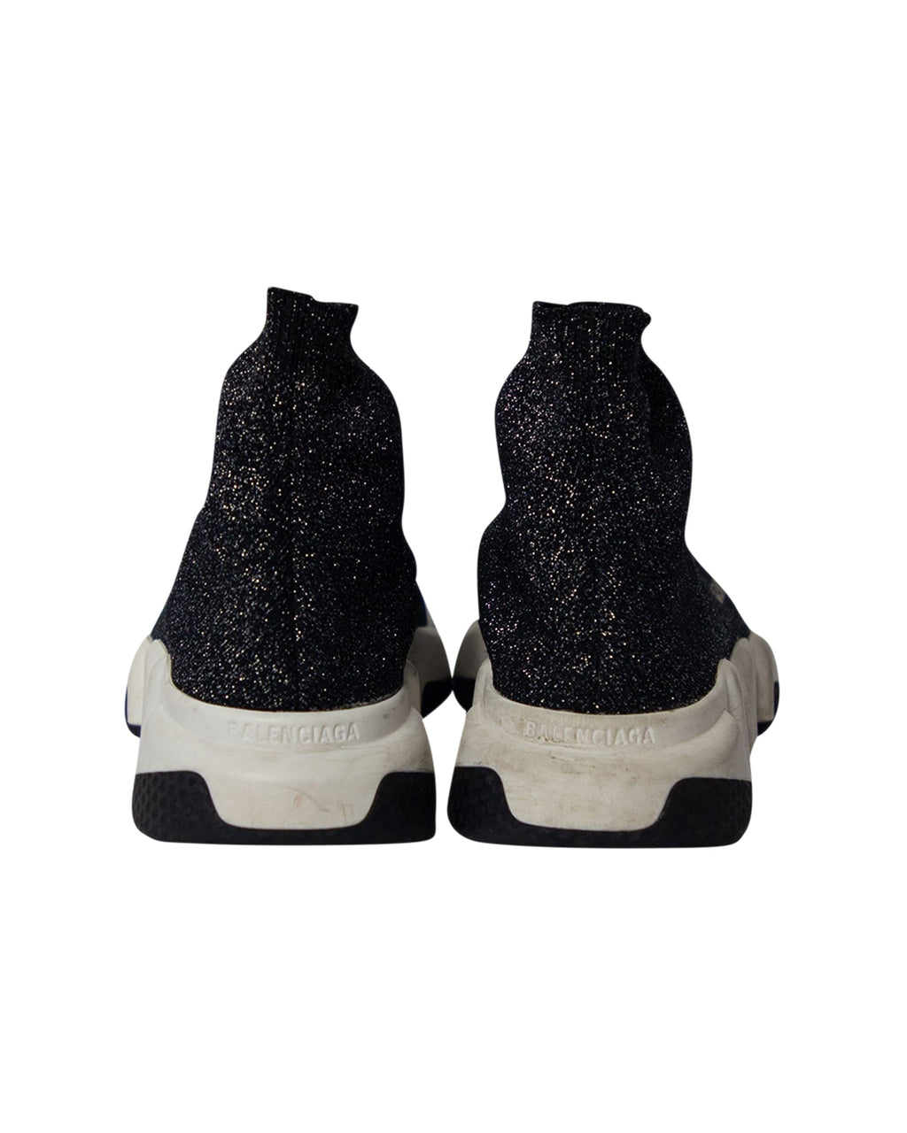 Women's Balenciaga Glitter Speed Trainers in Black Viscose