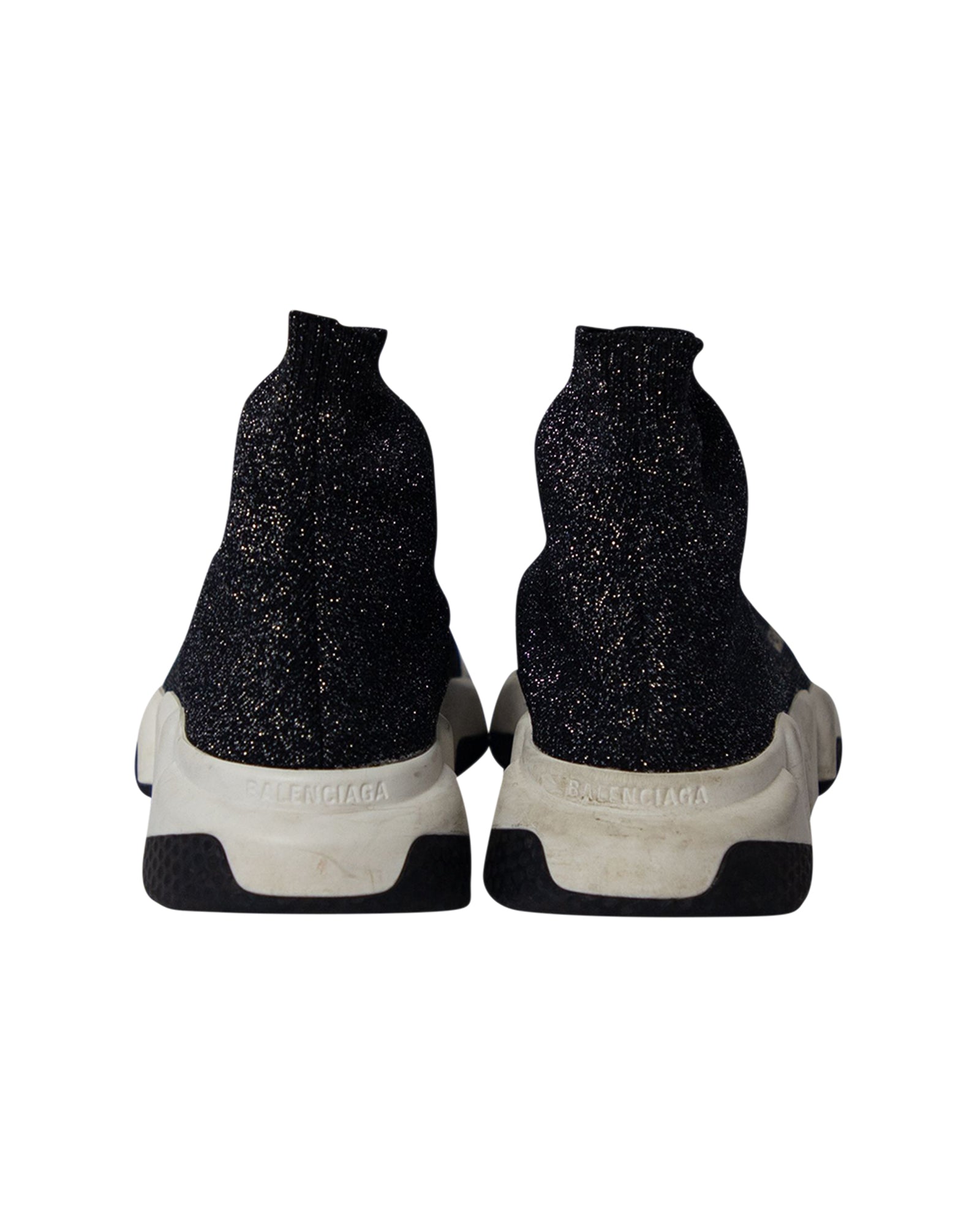 Women's Balenciaga Glitter Speed Trainers in Black Viscose