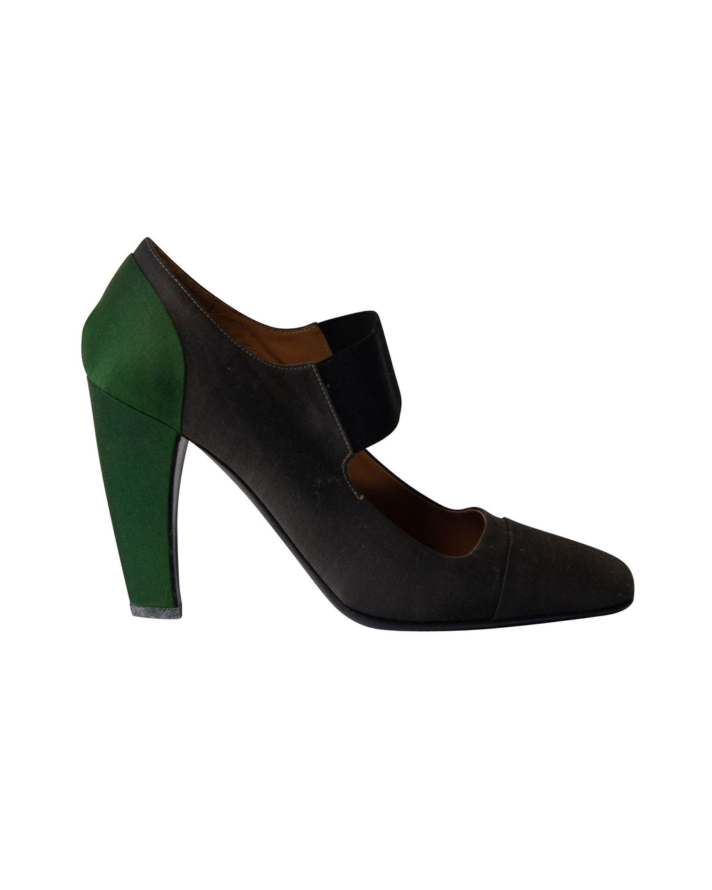 Women's Prada Scholar Pumps in Dark Grey Satin