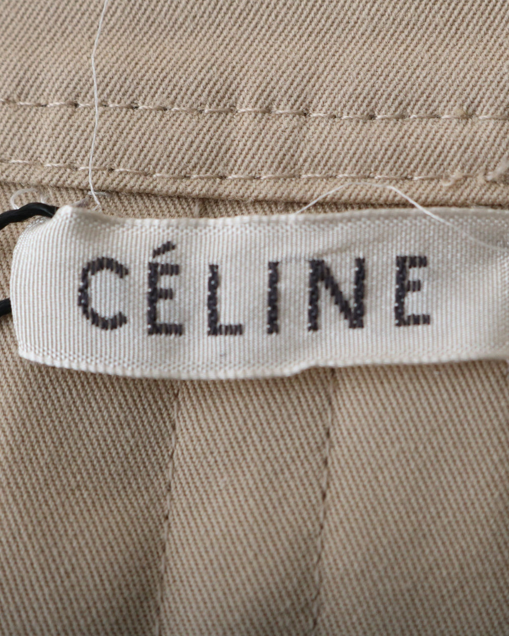 Celine Short Sleeved Trench Coat Dress in Beige Cotton