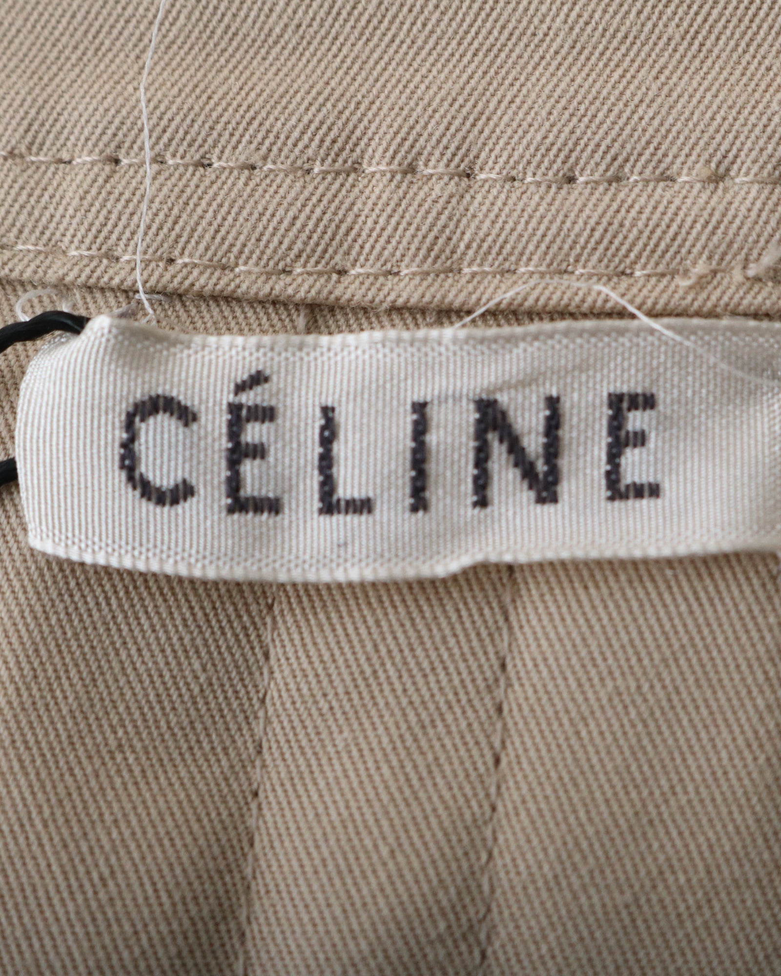Celine Short Sleeved Trench Coat Dress in Beige Cotton