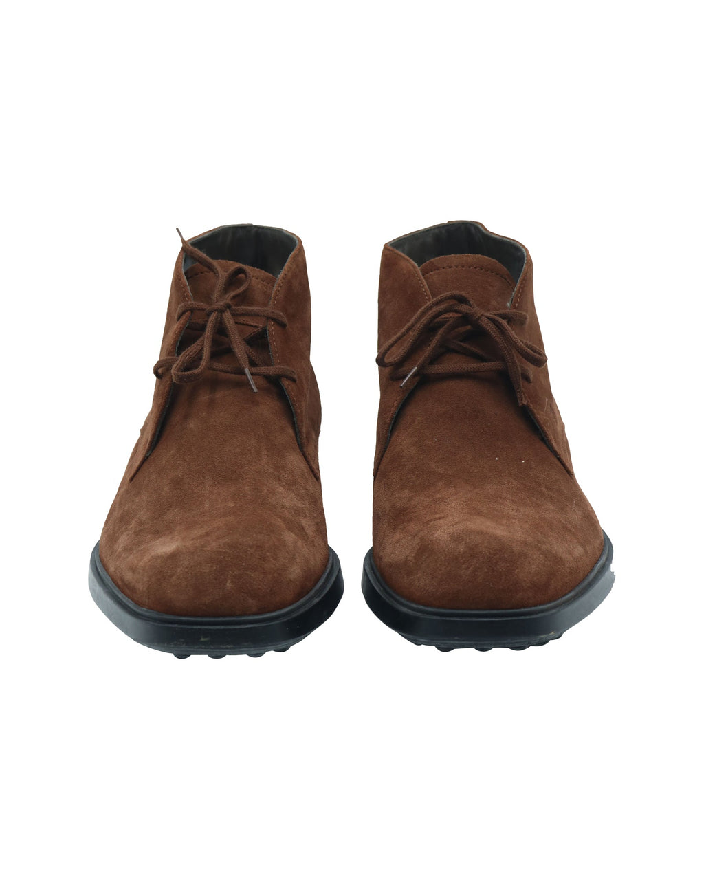 Men's Tod's Pebbled Sole Lace-Up Ankle Boots in Brown Suede