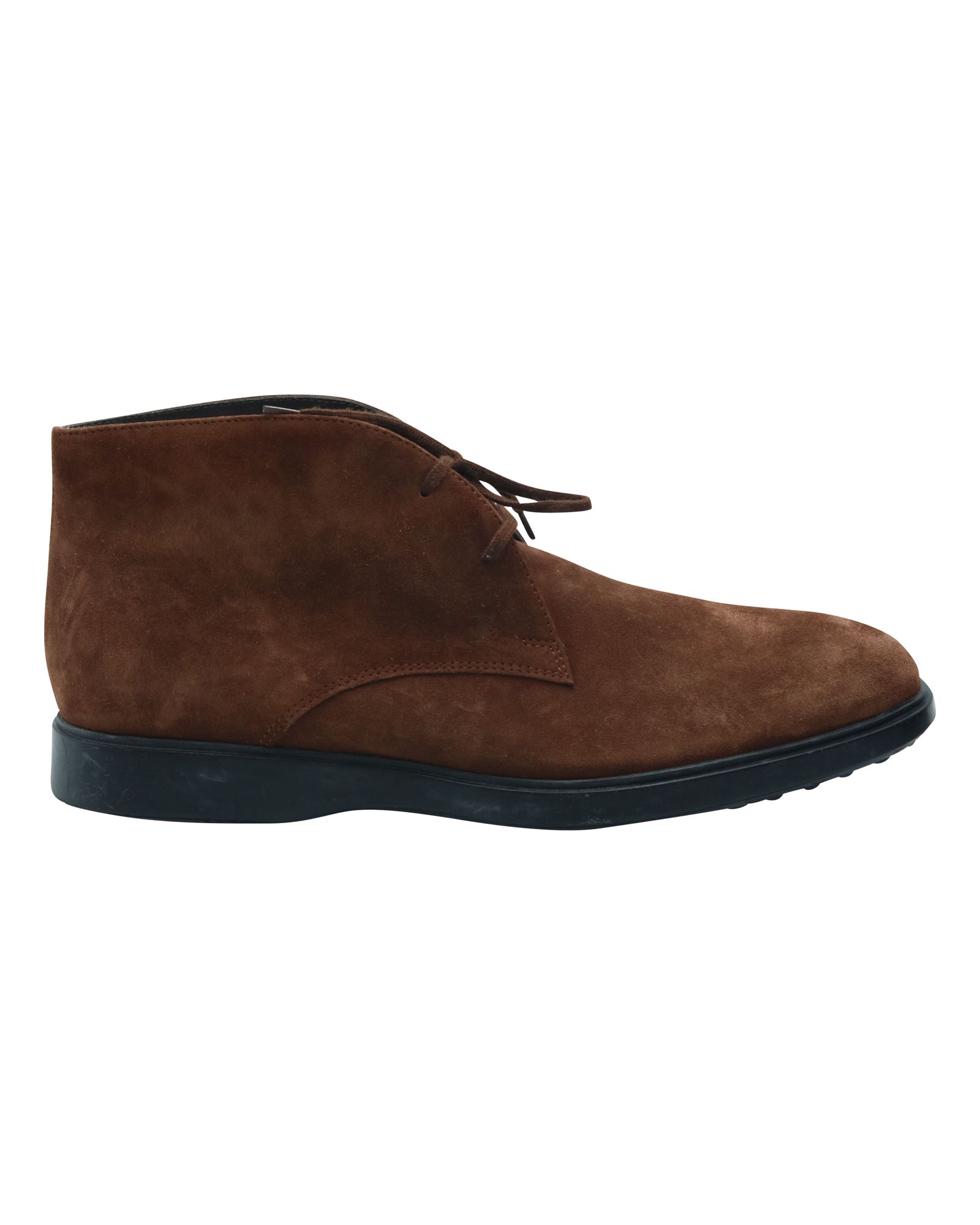 Men's Tod's Pebbled Sole Lace-Up Ankle Boots in Brown Suede