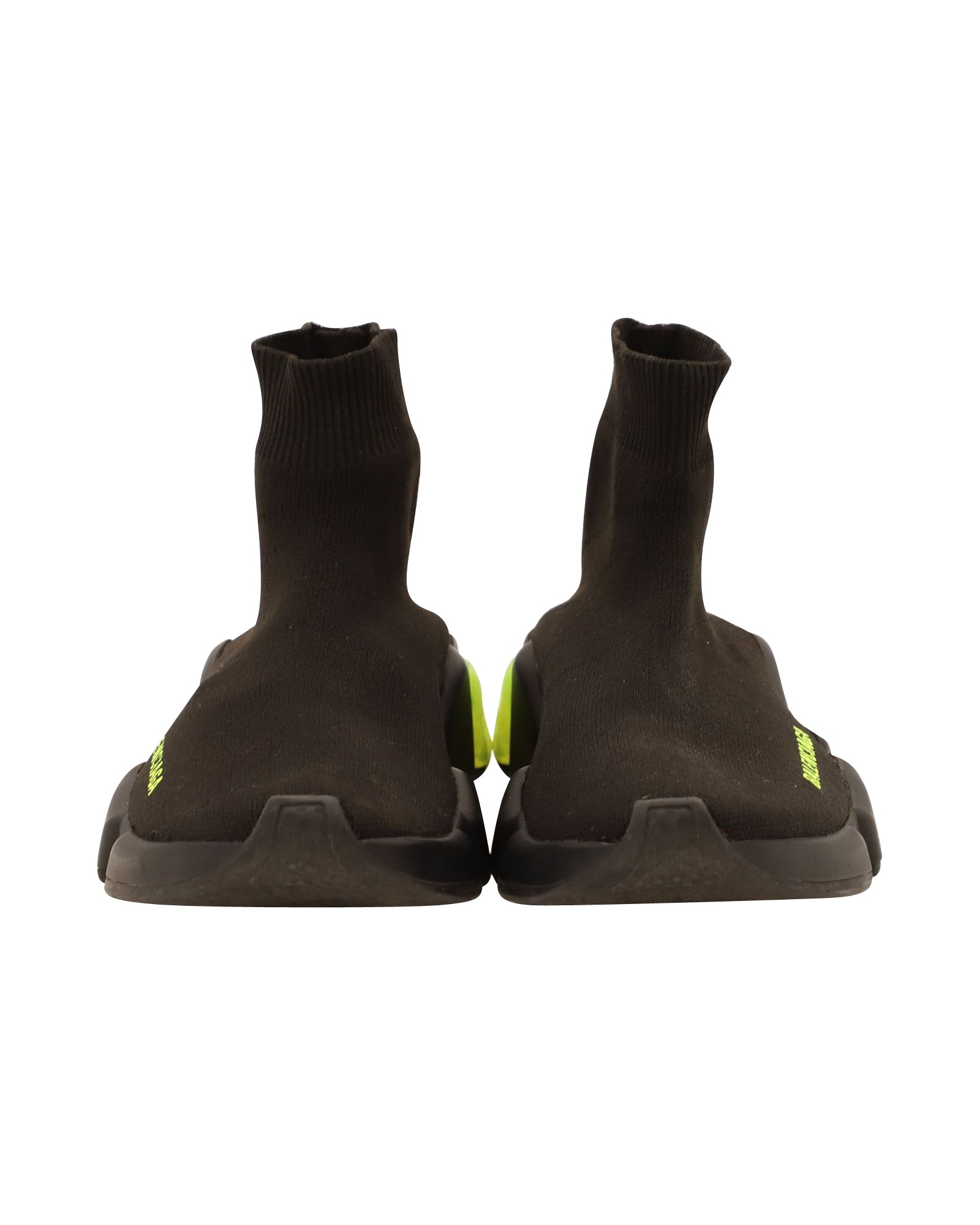 Women's Balenciaga Speed Clear Sole Sneakers in Black Polyamide