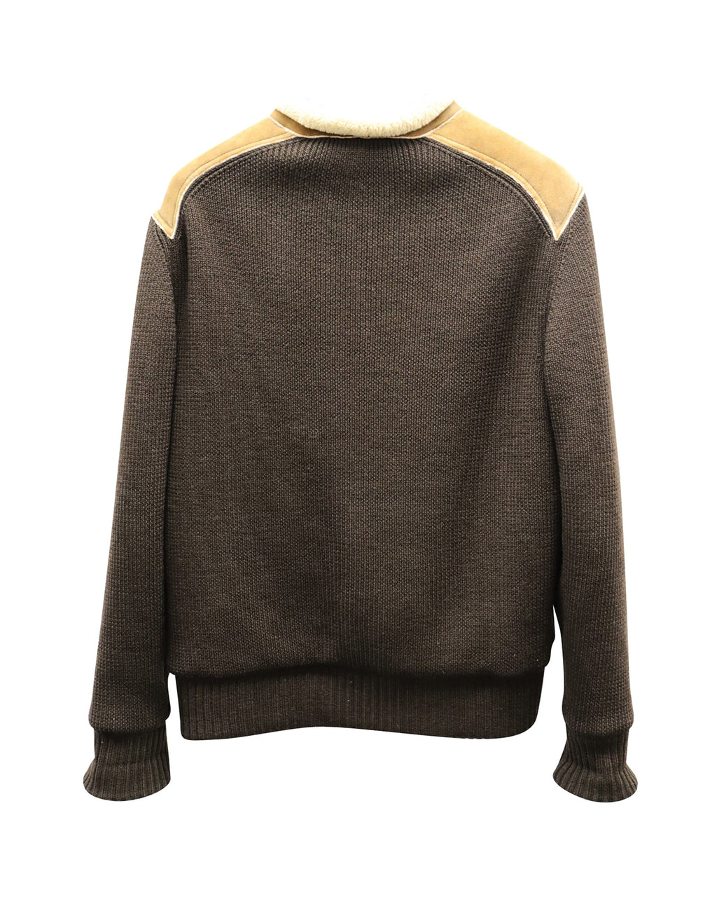 Prada Shearling Trim Bomber Jacket in Brown Suede
