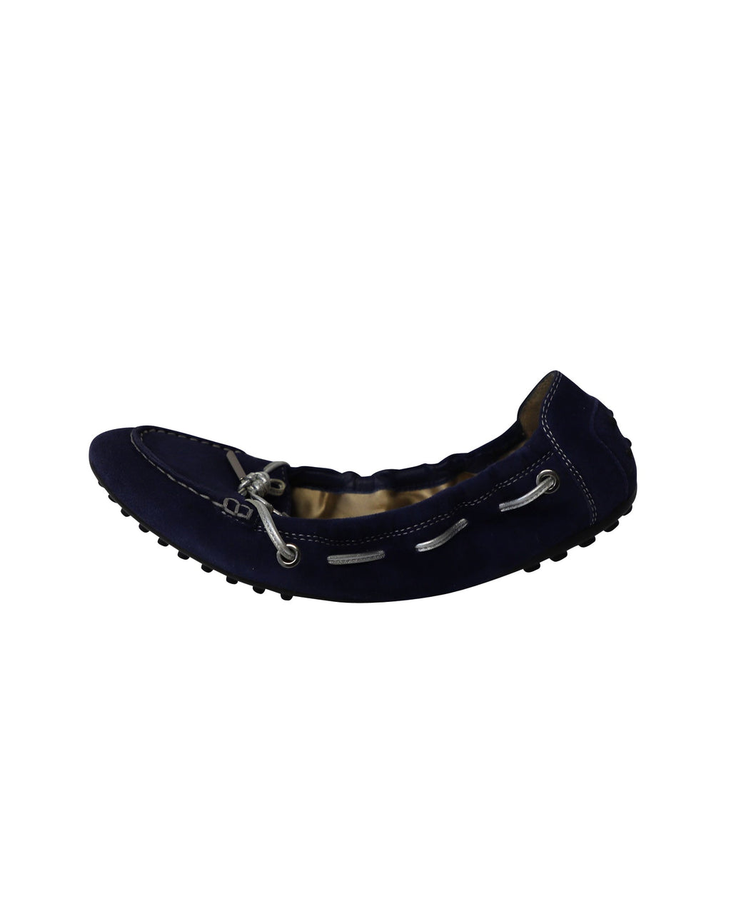 Women's Tod's Scrunch Ballet Flats in Royal Blue Suede