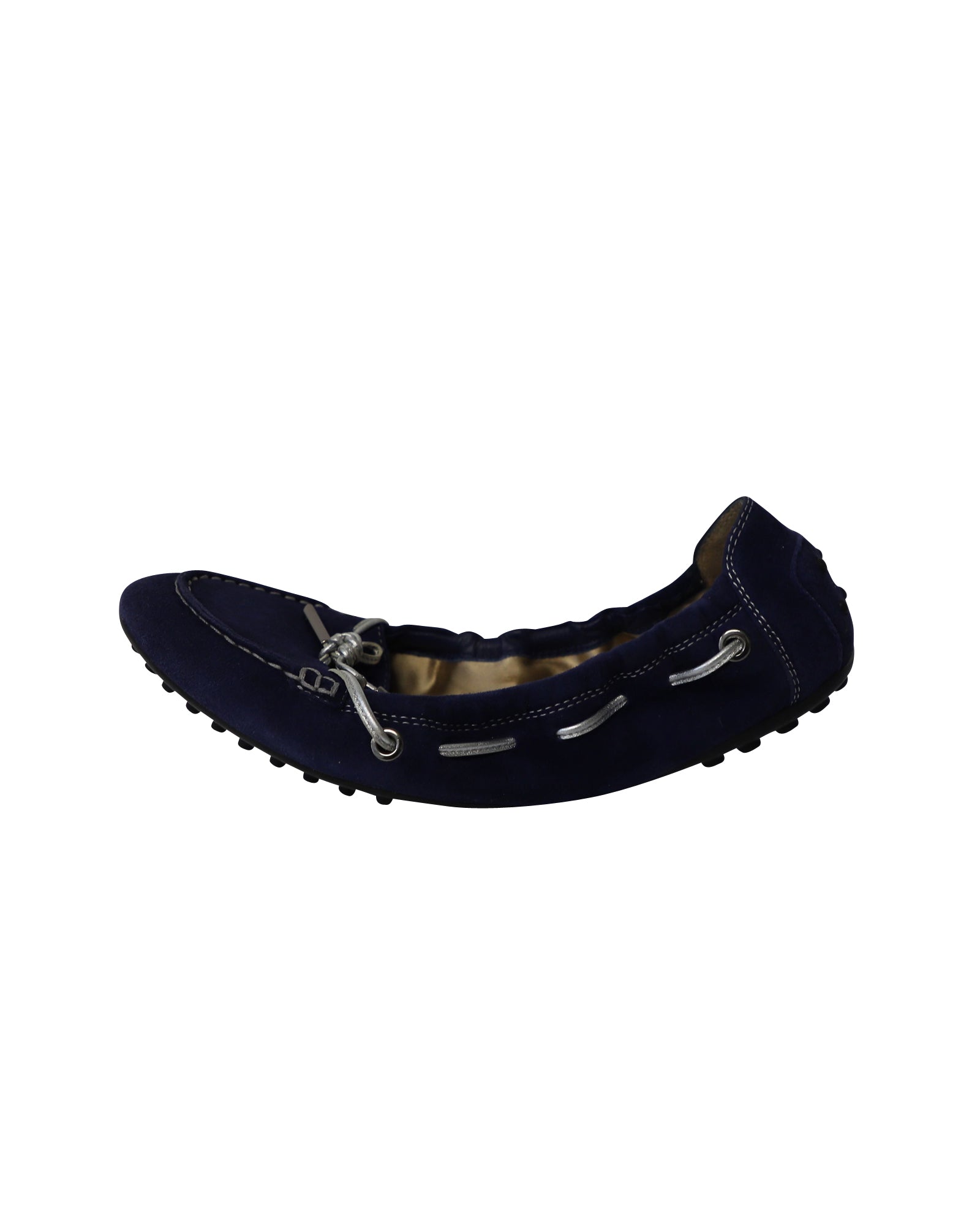 Women's Tod's Scrunch Ballet Flats in Royal Blue Suede