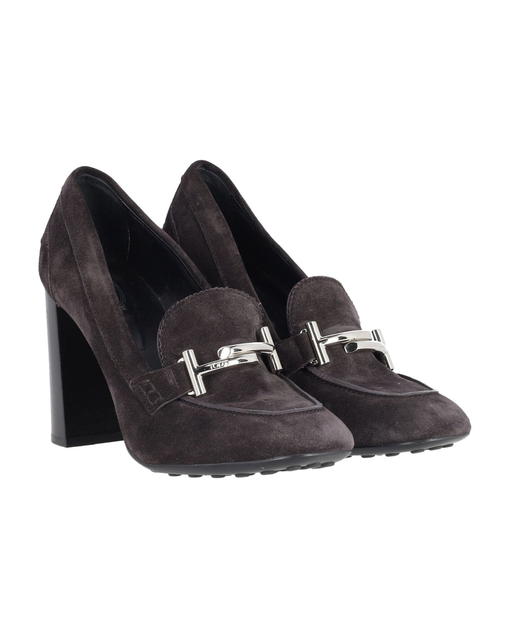 Women's Tod's Heeled Loafers in Black Suede