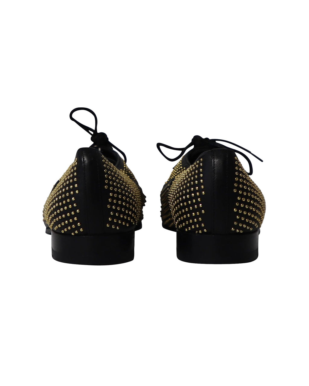 Saint Laurent Studded Accents Oxfords in Black Leather