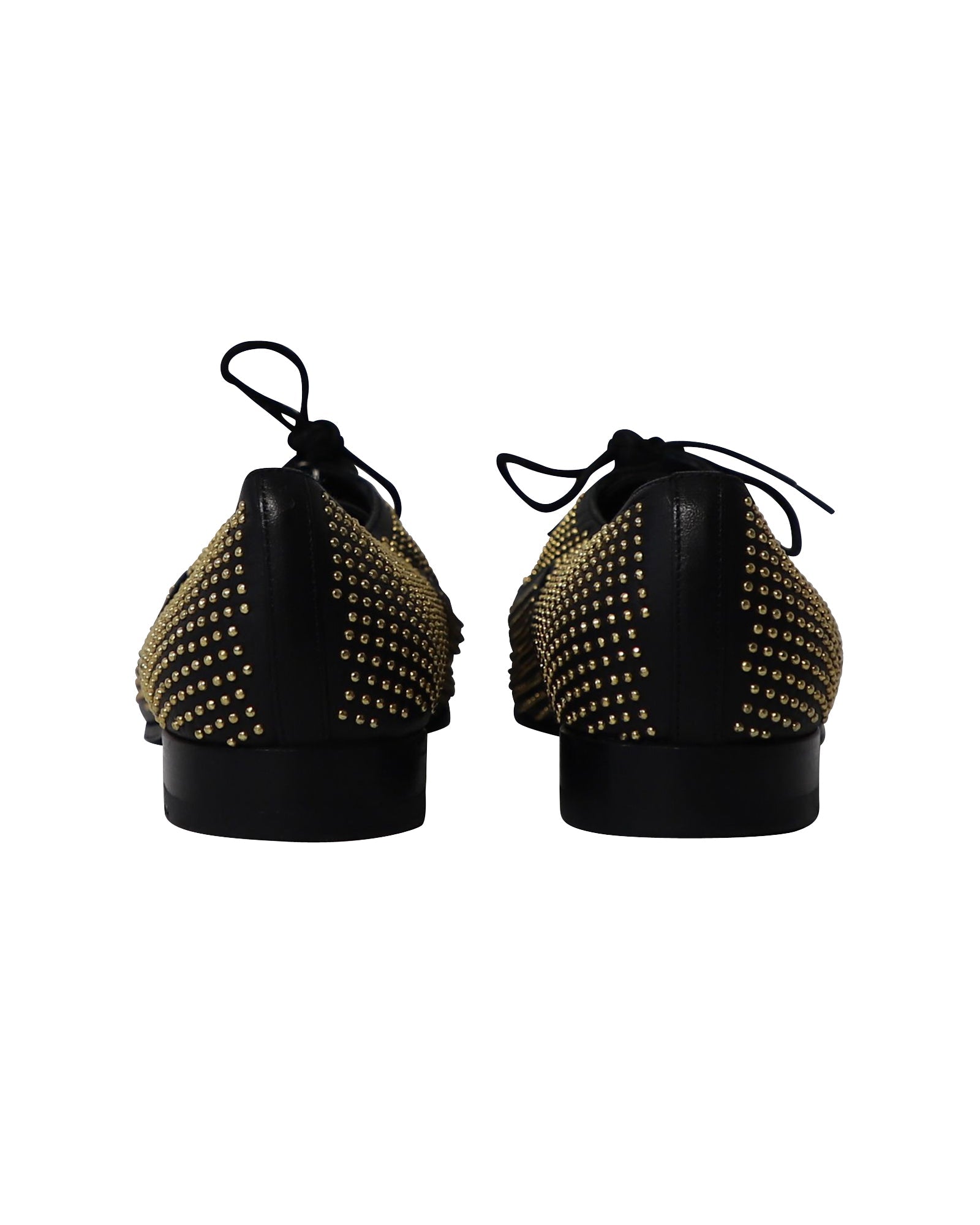 Saint Laurent Studded Accents Oxfords in Black Leather