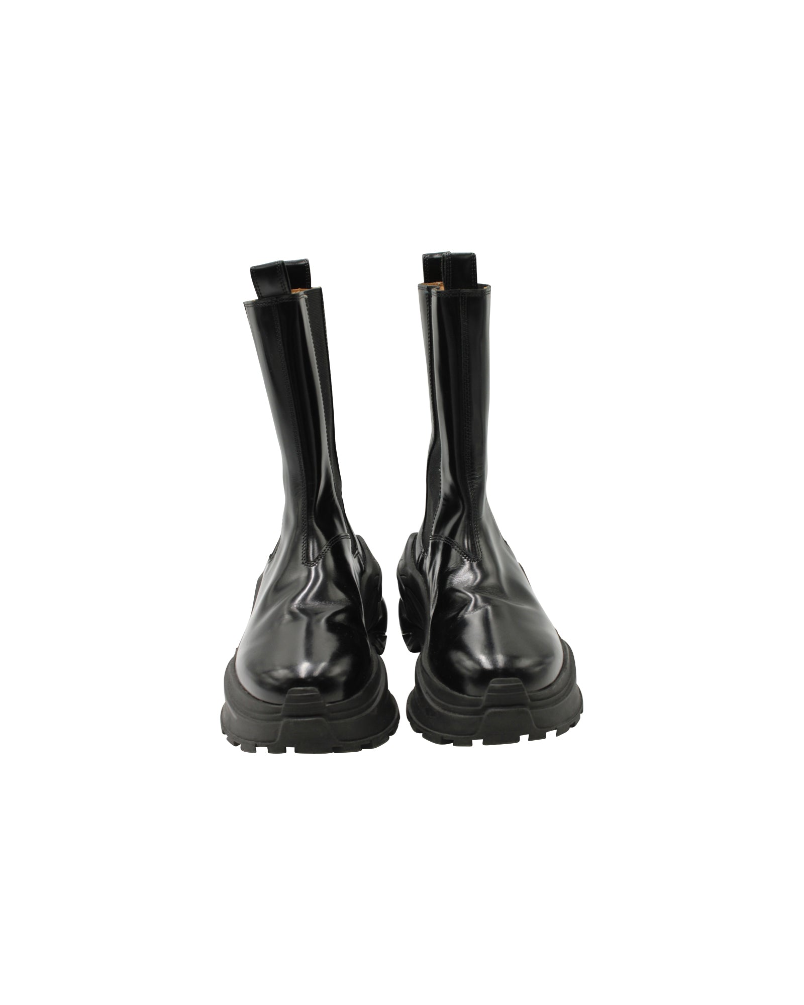 Maison Margiela Retro Fit Combat Boots in Black Leather