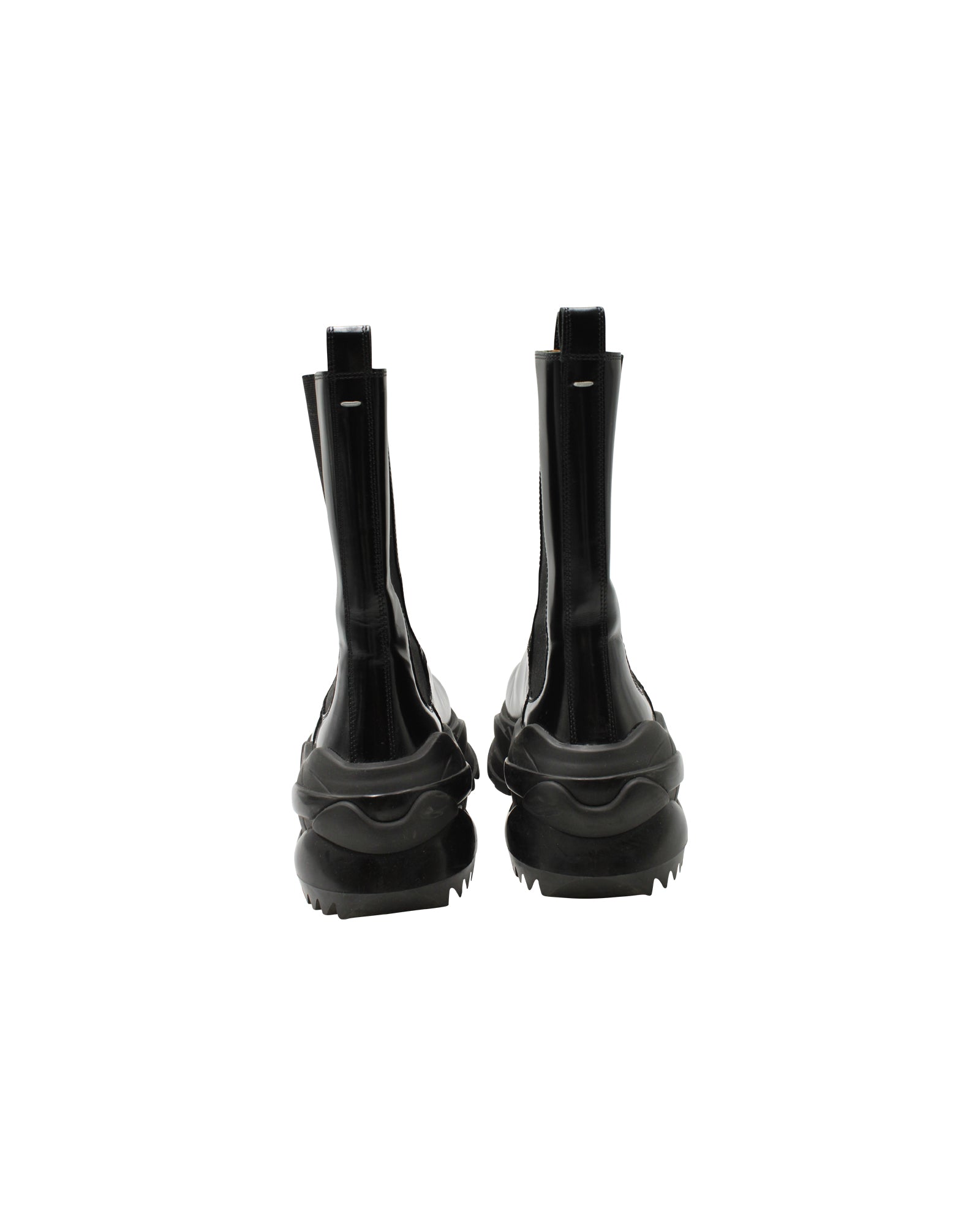 Maison Margiela Retro Fit Combat Boots in Black Leather