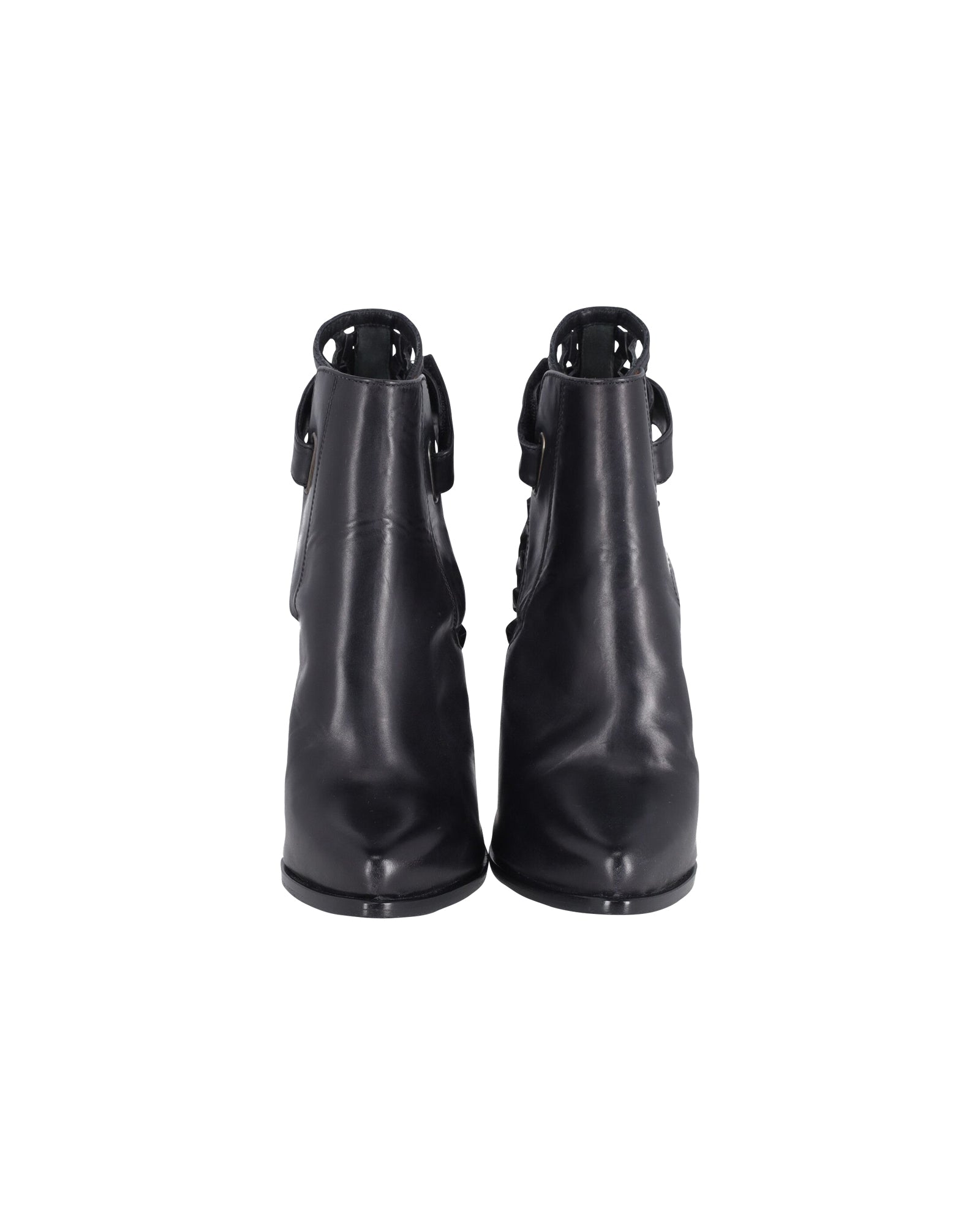 Givenchy Woven Ankle Boots in Black Leather