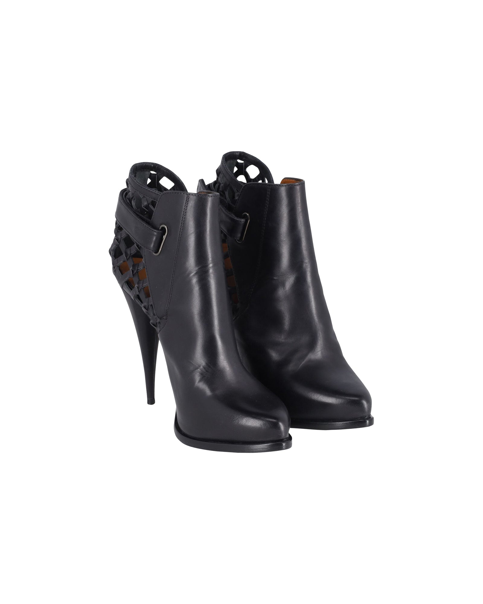 Givenchy Woven Ankle Boots in Black Leather