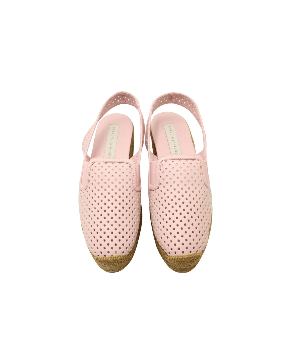 Women's Stella McCartney Slingback Espadrilles Platform Sandals in Pink Faux Leather