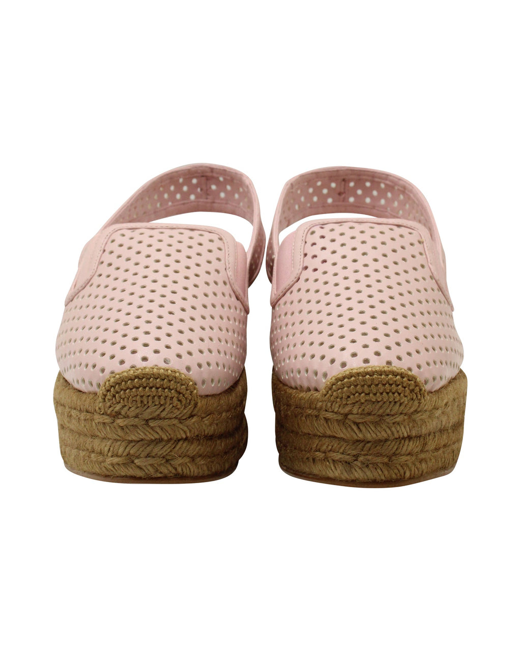 Women's Stella McCartney Slingback Espadrilles Platform Sandals in Pink Faux Leather